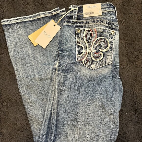 💎 NEW Miss Me Embellished Bootcut Jeans – Size 27 (With Tags) - Picture 1 of 2